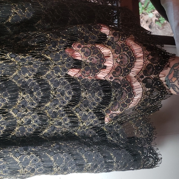 Ali Ra Black Gold Lace Minidress - Picture 3 of 5